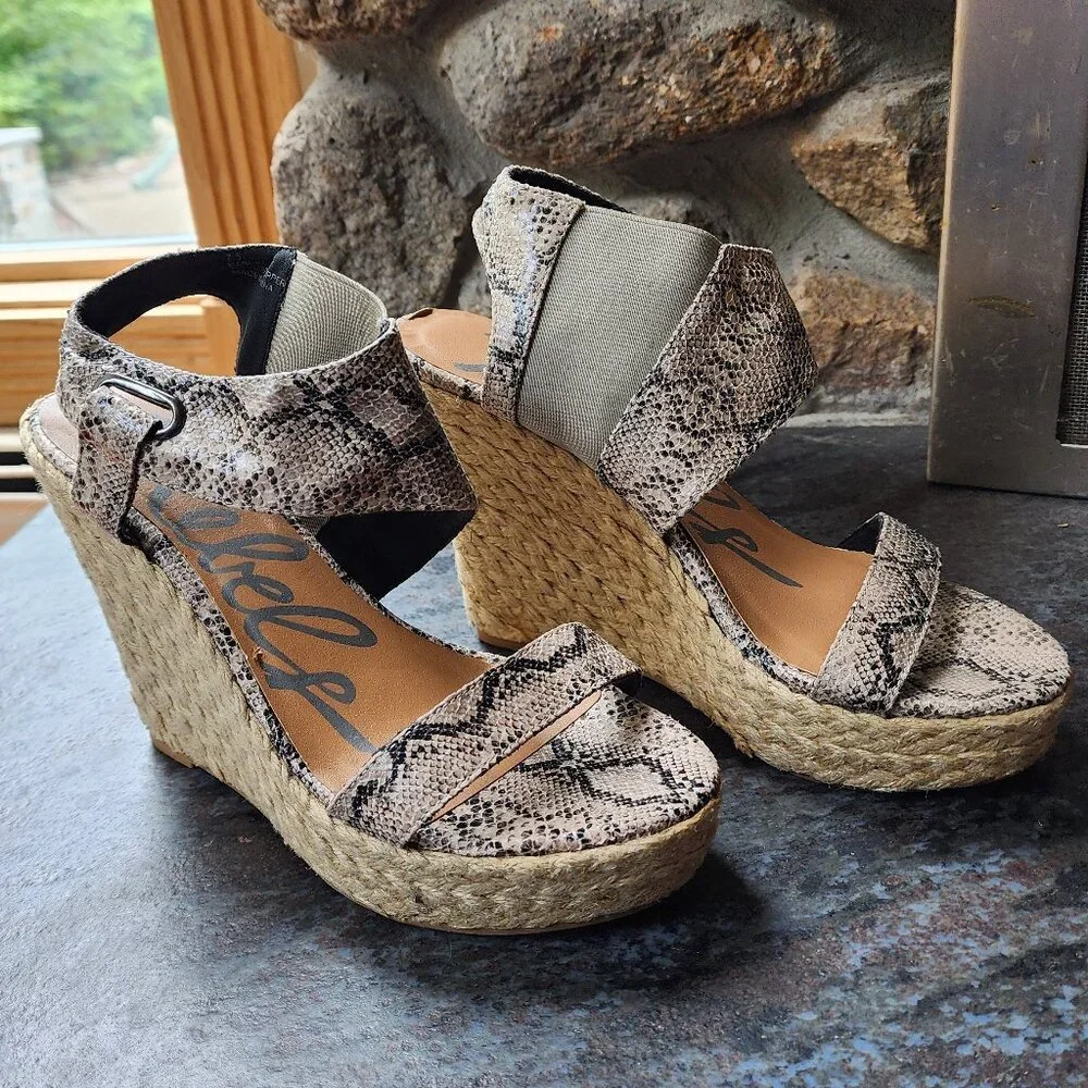 Rebels Kabuki Wedge Snakeskin Sandal Size 7.5